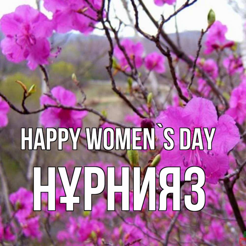 Greetings card с именем, НҰРНИЯЗ happy women`s day международный женский день Greetings with text for free download 